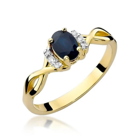 Gold ring with diamond EY-19 sapphire | GoldJewellery