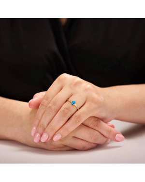 Ring with turquoise stone 14k