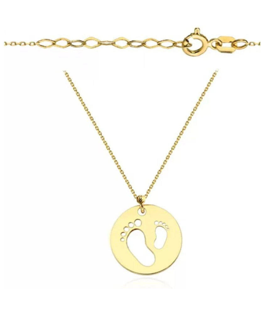 Necklace golden feet in a super light circle
