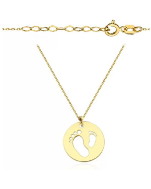 Necklace golden feet in a super light circle