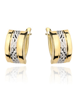 Earrings with diamond-cut white gold on English clasp