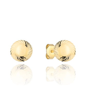 Gold hoop earrings with diamond-cut edge medium super lightweight