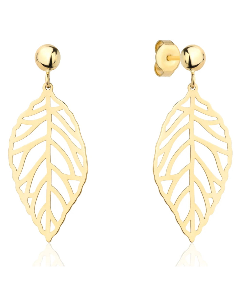 Gold leaf earrings
