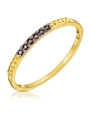 Thin ring with black zircons