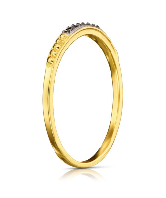 Thin ring with black zircons