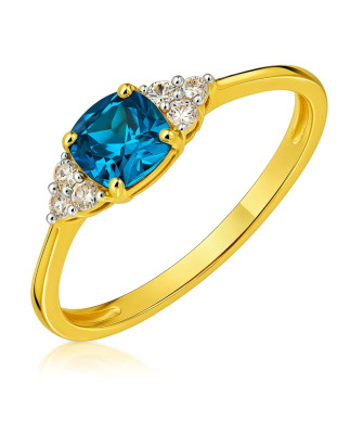 Gold ring 8k turquoise zirconia