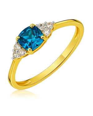 Gold ring 8k turquoise zirconia