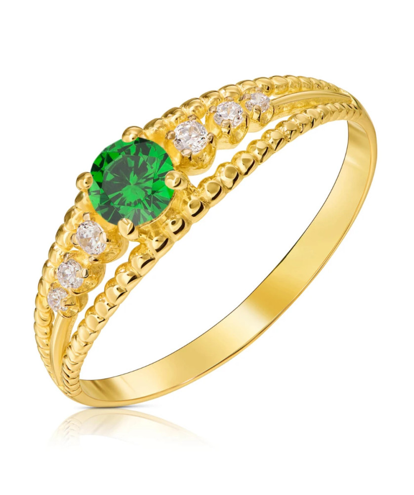 Ring with green eye 8k zirconia