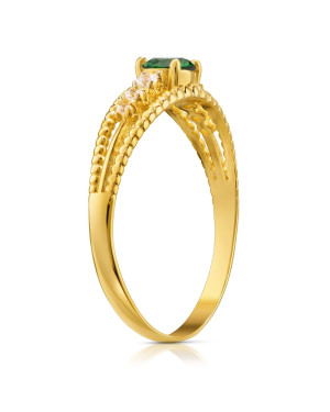 Ring with green eye 8k zirconia