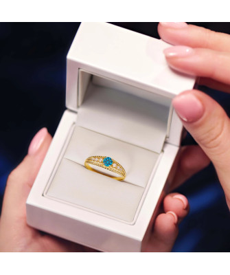 Ring with turquoise stone 8k