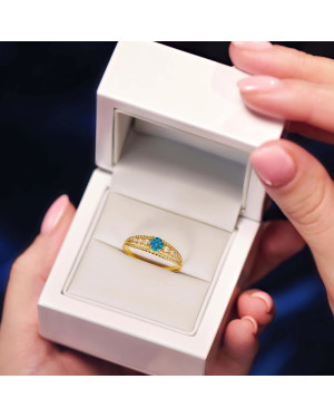 Ring with turquoise stone 8k