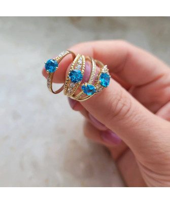 Ring with turquoise stone 8k