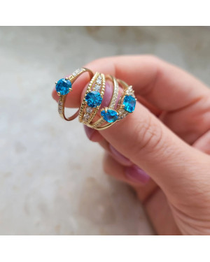 Ring with turquoise stone 8k