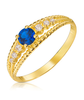 Ring with blue stone 8k