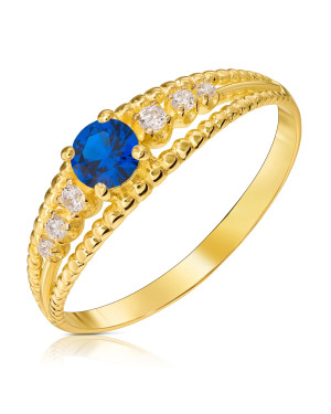 Ring with blue stone 8k