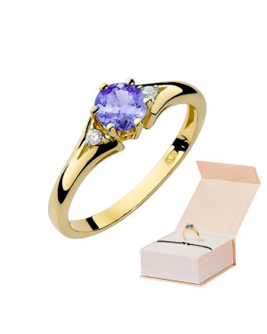 14k Gold Ring with Tanzanite Diamond 0.50ct