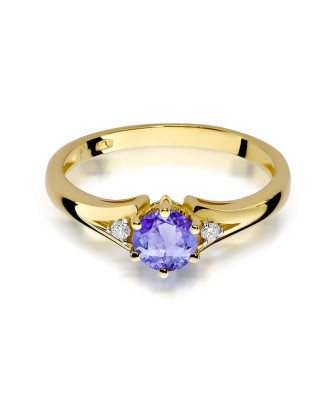 14k Gold Ring with Tanzanite Diamond 0.50ct