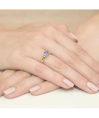 14k Gold Ring with Tanzanite Diamond 0.50ct