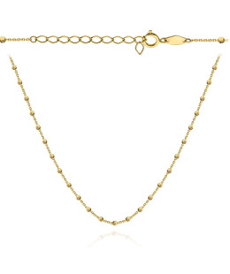 Gold necklace with diamond-cut beads 36+3cm