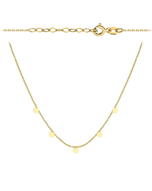 Golden necklace five circles