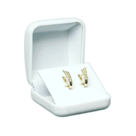 Gold earrings 333 triangles with zircons K1.235 | GoldJewellery