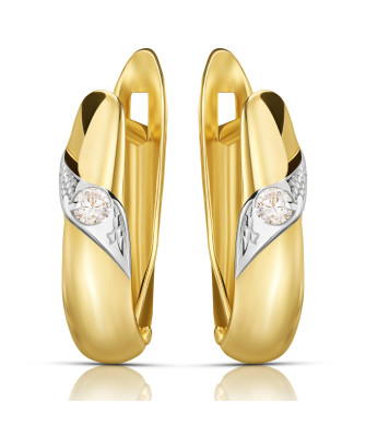 Earrings 14k classic white stones