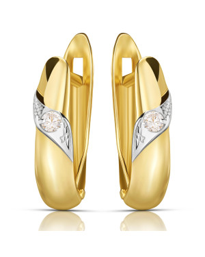 Earrings 14k classic white stones
