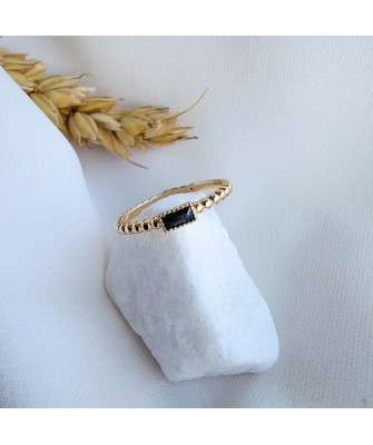 Gold ring black stone 14k test