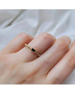 Gold ring black stone 14k test