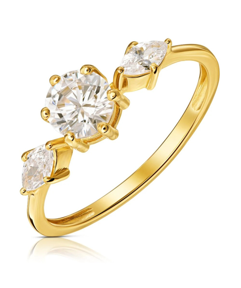 Gold ring with a large stone 14k hallmark