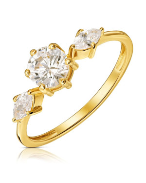 Gold ring with a large stone 14k hallmark