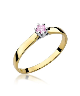 14k Gold Ring with Pink Topaz 0.13ct