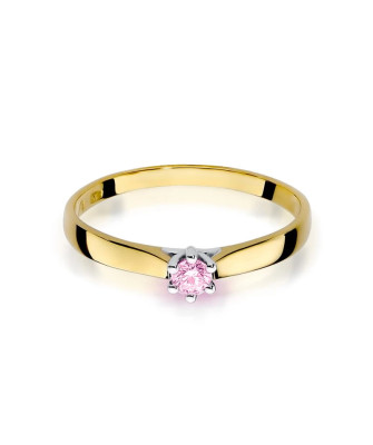 14k Gold Ring with Pink Topaz 0.13ct