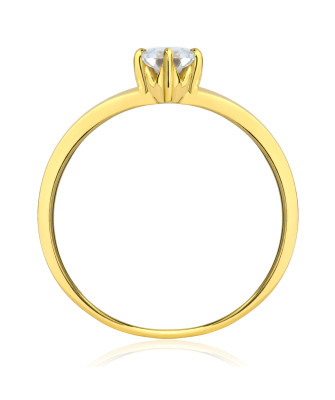 Ring with oval cubic zirconia stone 8k gold