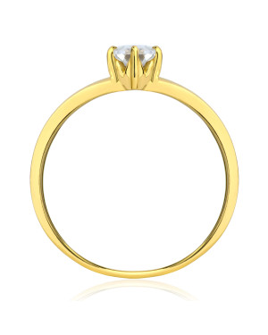 Ring with oval cubic zirconia stone 8k gold