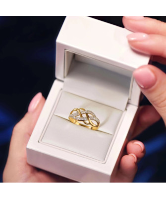 14k wide wave gold ring