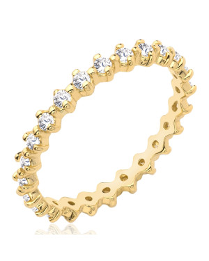 Ring with cubic zirconia all around gold 8k