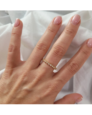 Ring with cubic zirconia all around gold 8k