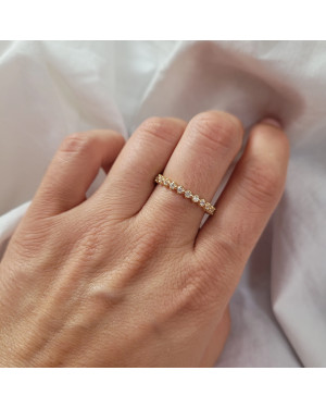 Ring with cubic zirconia all around gold 8k