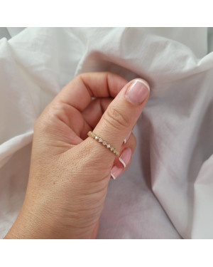 Ring with cubic zirconia all around gold 8k