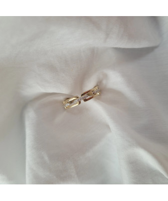 Ring chain white stones 14k