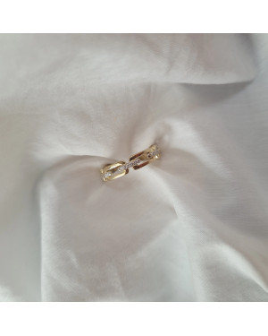 Ring chain white stones 14k