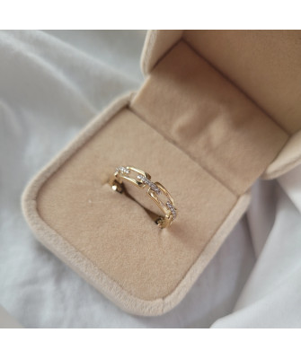 Ring chain white stones 14k