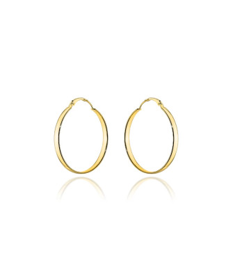 Gold hoop earrings with a smooth French clasp