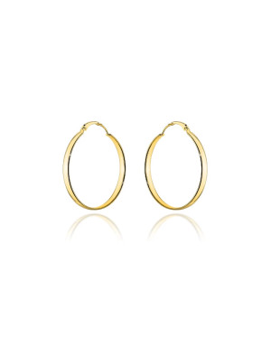 Gold hoop earrings with a smooth French clasp