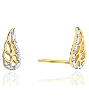 Gold earrings 14k with a 0.06ct diamond