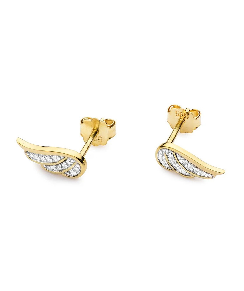 Gold earrings 14k with 0.10ct diamond