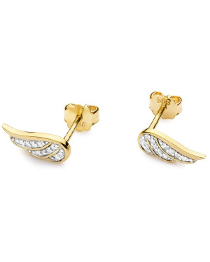 Gold earrings 14k with 0.10ct diamond