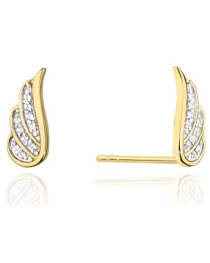 Gold earrings 14k with 0.10ct diamond