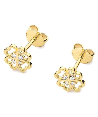 Gold earrings 14k with a 0.04ct diamond